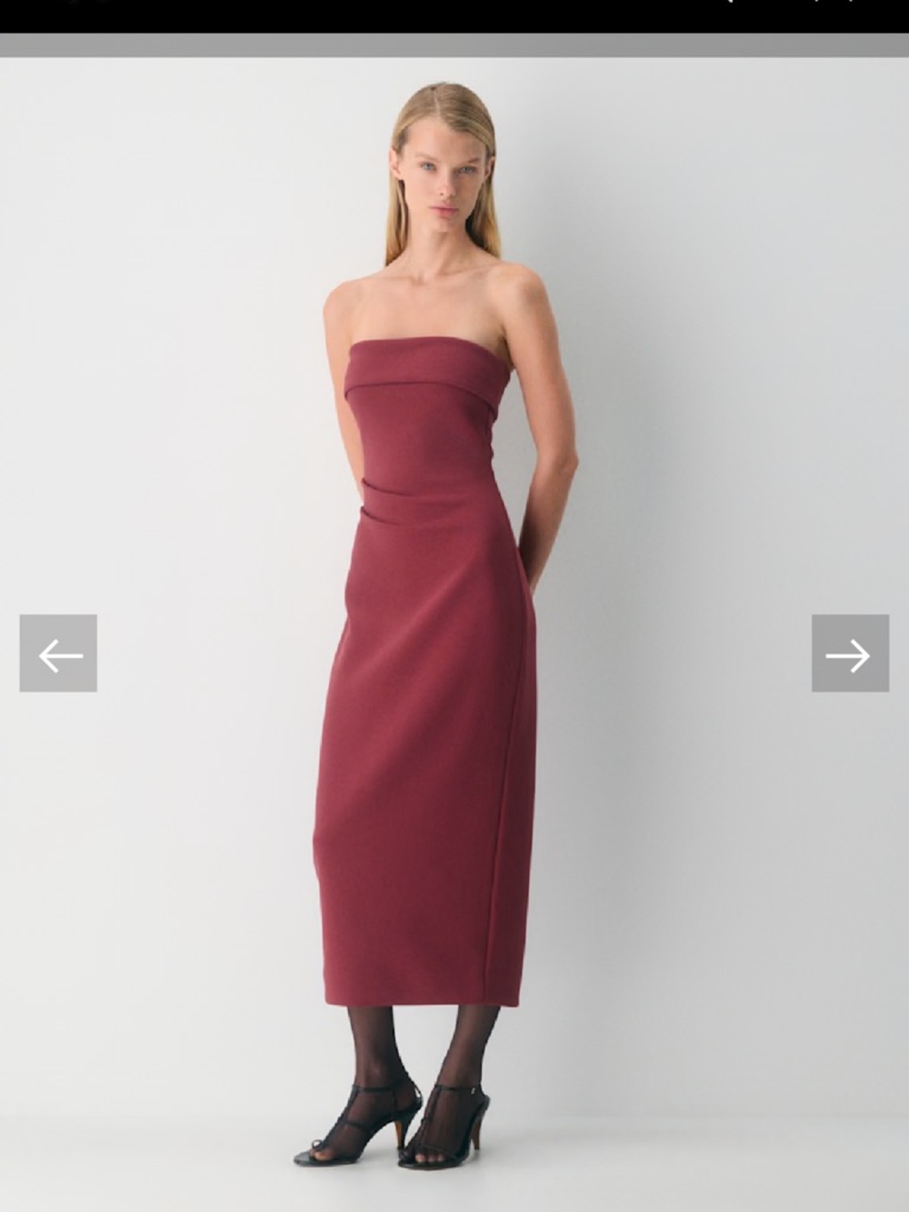 Babaton Strapless Midi Dress eyecatcher  in Wine